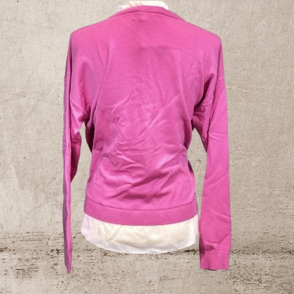 Pinch Vneck Ruffle Combo Top NWT - Picture 2 of 4